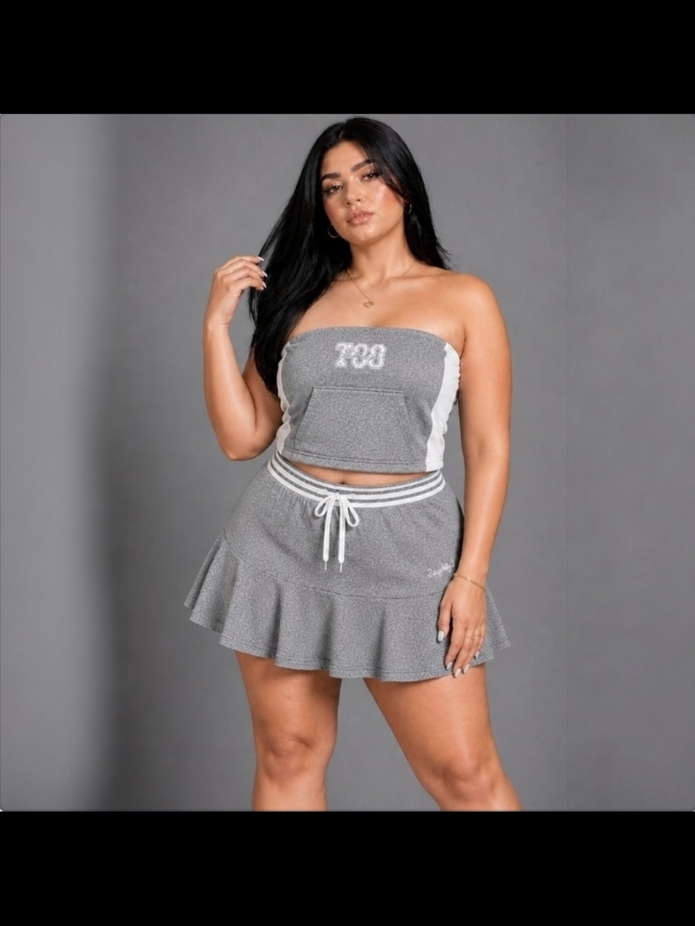 Limited Too (LTD 2.0) | Velour Y2K Skort and Tube Top Set | Juniors M | NWT